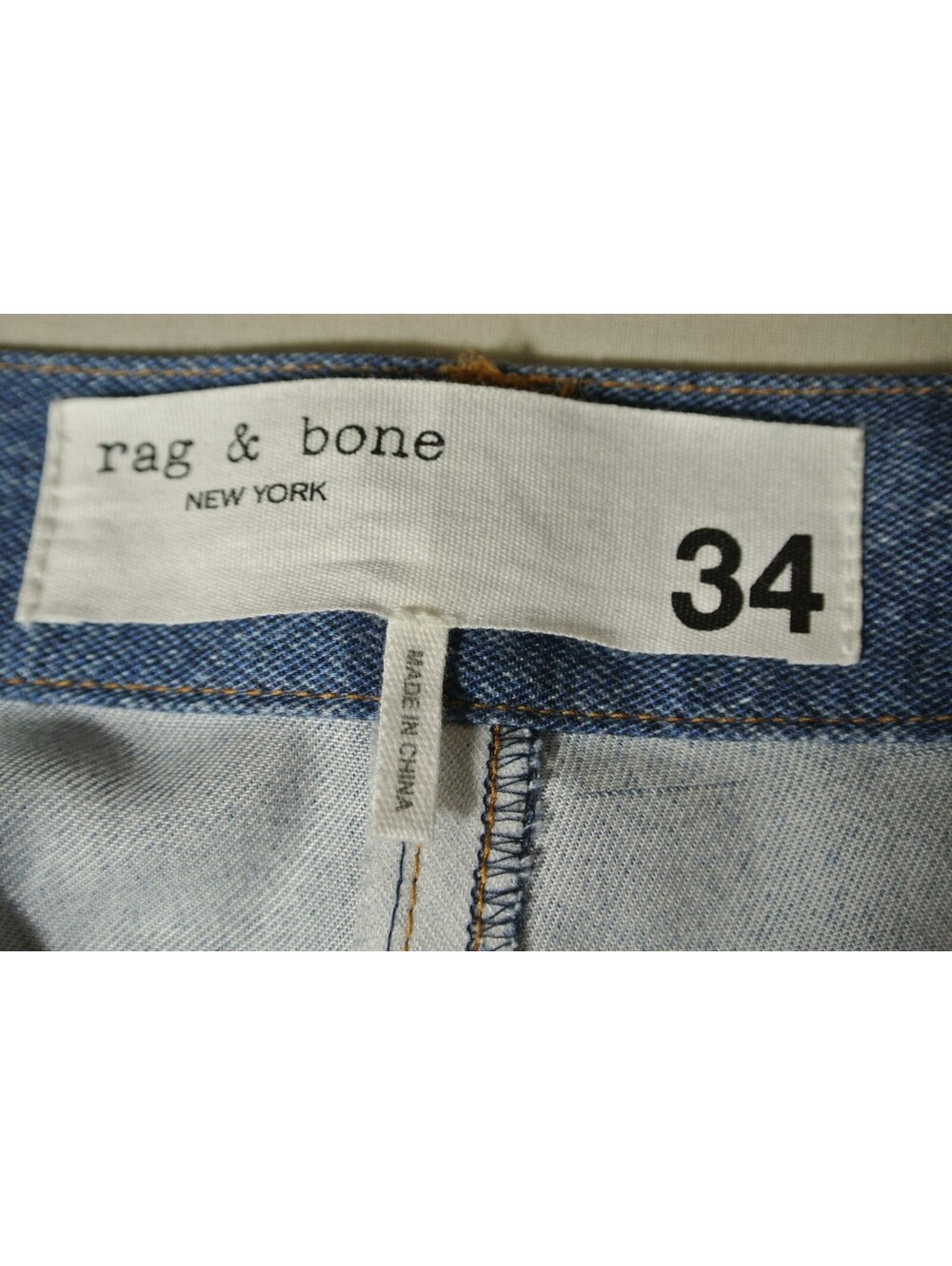 NEW, Rag & Bone Printed Denim Skirt with front slit in blue Size 34 #P4037 - Picture 4 of 6